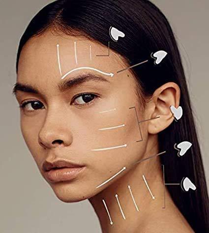 Set de Rodillo Facial y Gua Sha de Cuarzo Rosa Natural Certificado para Spa