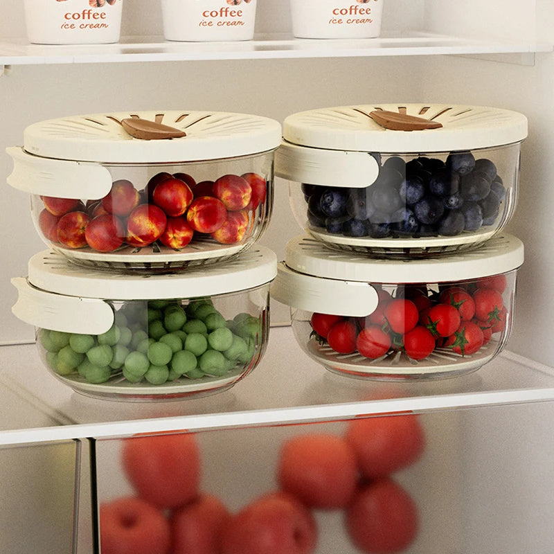 Cesta Plegable para Lavar Frutas y Verduras con Tapa y Asa