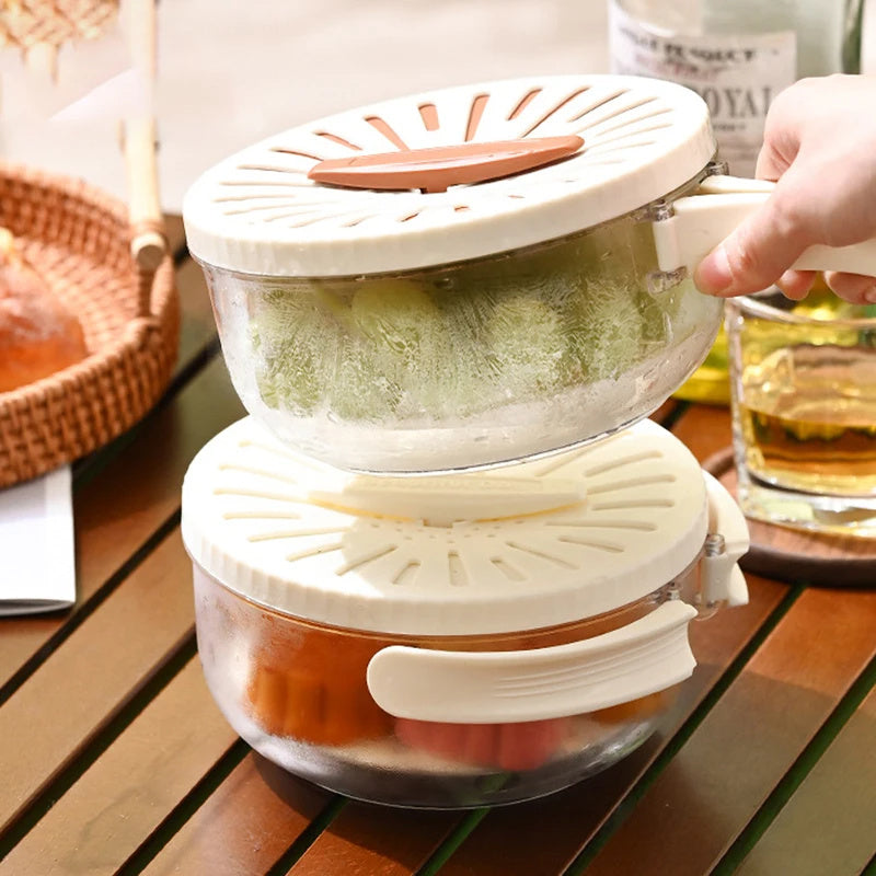 Cesta Plegable para Lavar Frutas y Verduras con Tapa y Asa
