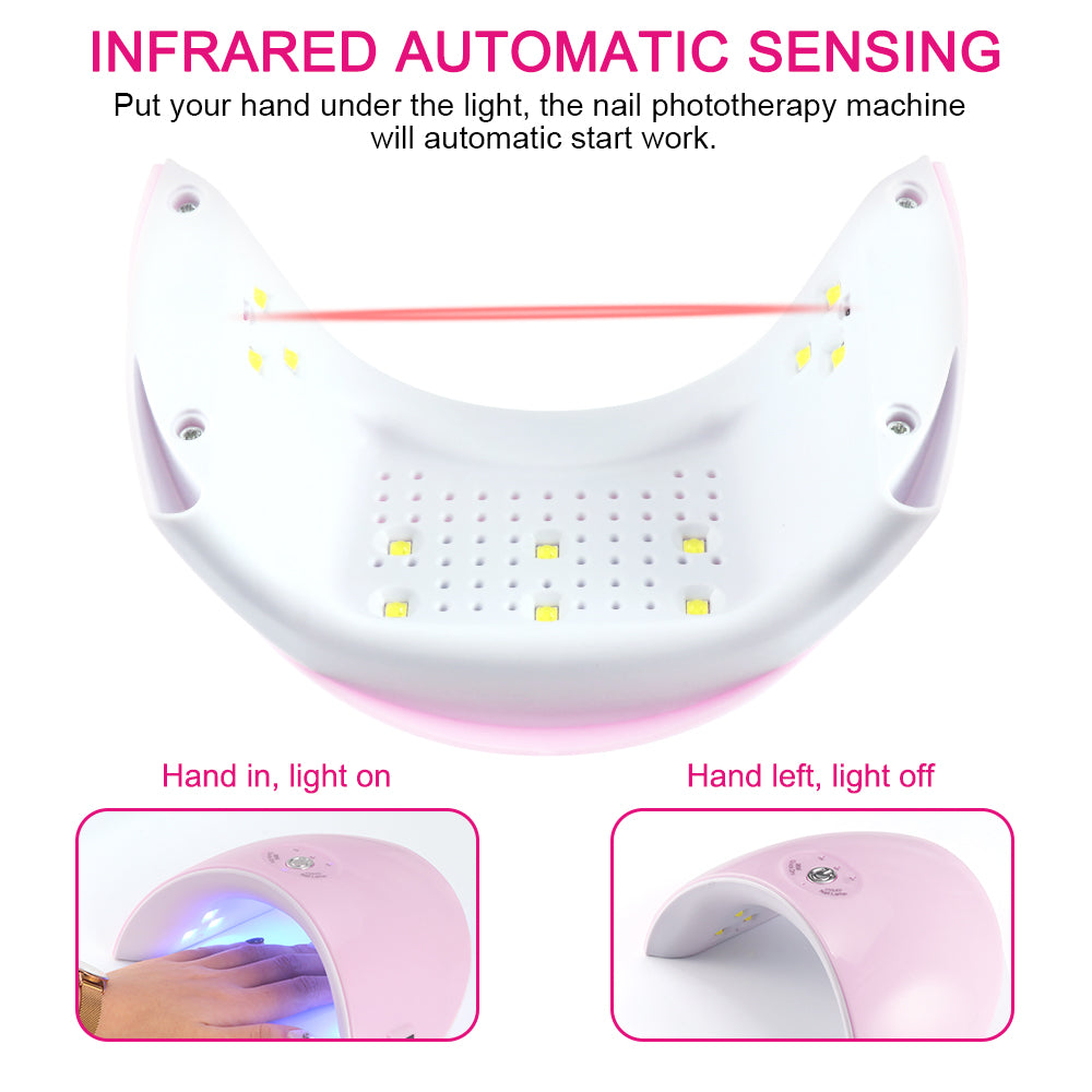 Lámpara LED de Uñas 36W con Sensor Automático y Secado Rápido