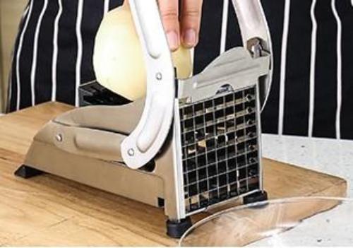 Cortador de Papas Fritas de Acero Inoxidable con 2 Cuchillas Intercambiables