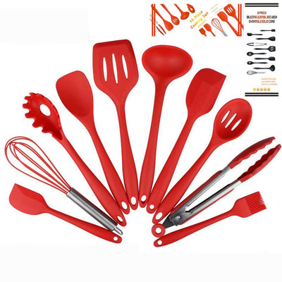 Juego de 10 Utensilios de Cocina Antiadherentes de Silicona Premium
